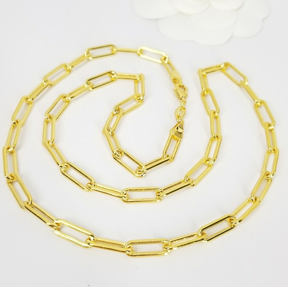 NWT 18K Gold Filled Paperclip Links Chain Necklace - Picture 8 of 10